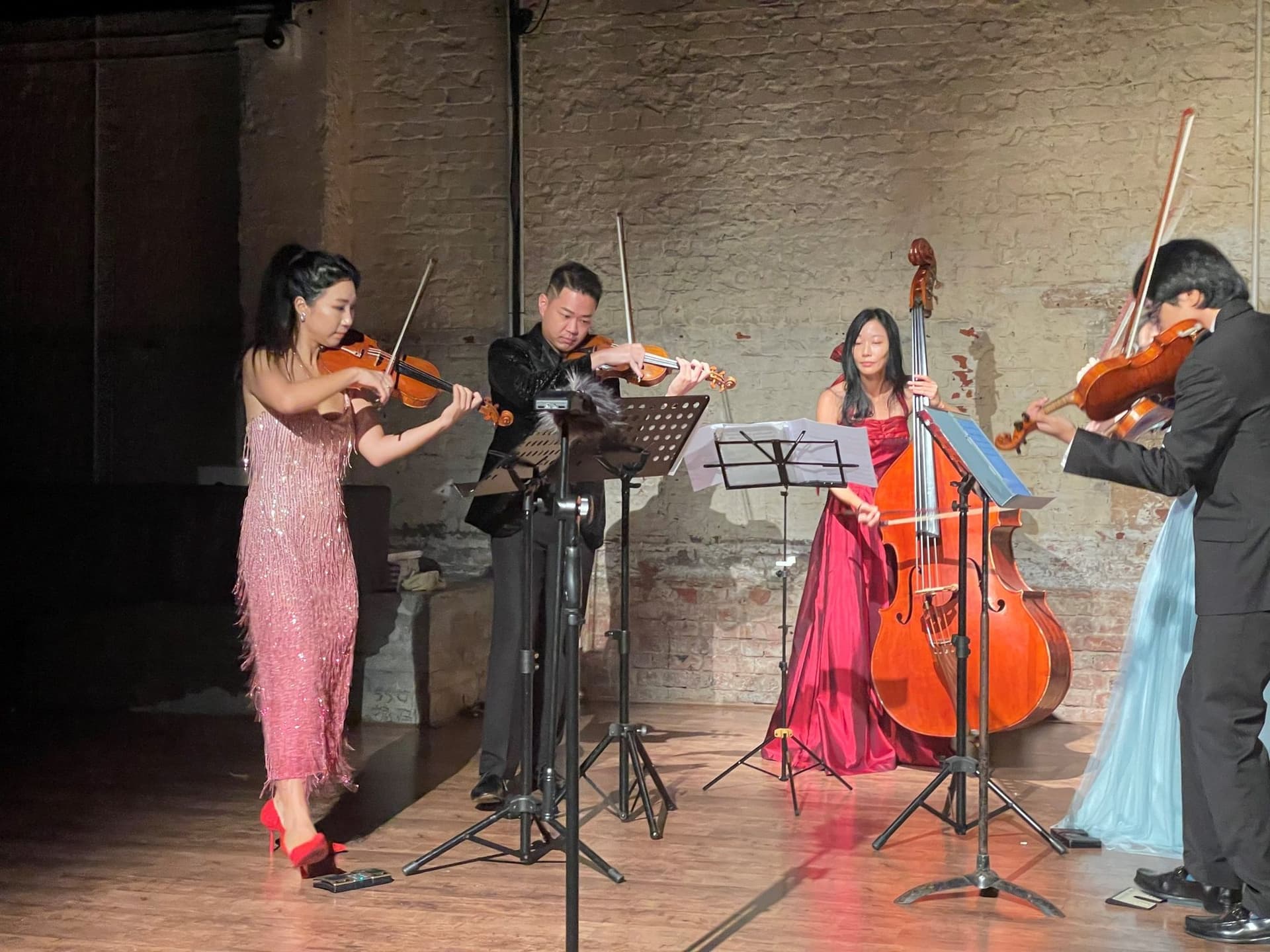The Yale Alumni Chamber Music Society performing as a string ensemble
